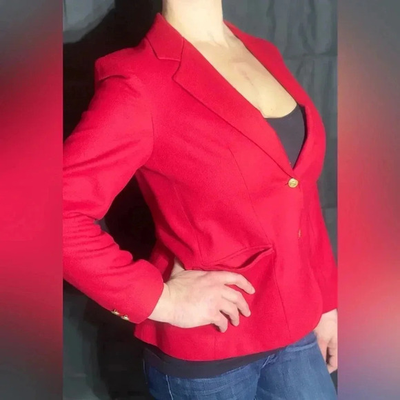 Vintage Wool Stephan Douglas Ltd. Red Double Button Up Career‎ tailored Blazer - Picture 9 of 9